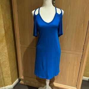 Vibrant Blue Cold Shoulder Dress